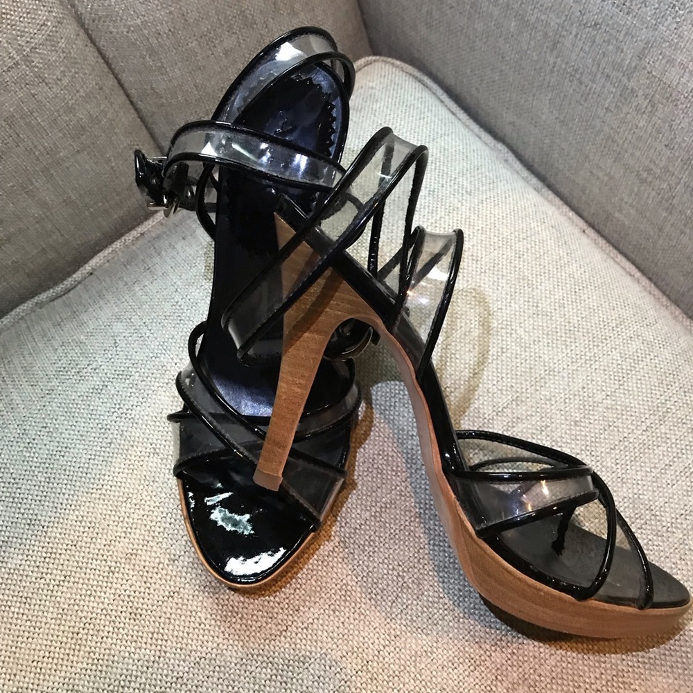 Aldo Black strap high heel.